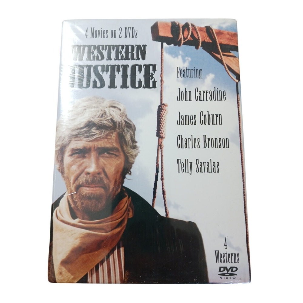 Western Justice 4 Movies 2 DVDs DVSL-2-26039 New Sealed Bronson Coburn‎ Savalas